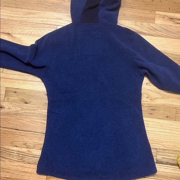 Prana Deep Blue Heavy Hooded Zip Up Sweater Soft Fleece Lined Womens Size XS - Picture 8 of 9
